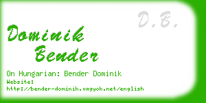 dominik bender business card